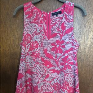 Pink and Gray Sleeveless Top with Zippered Back